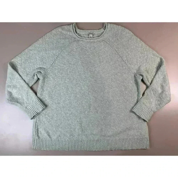 L.L. Bean Sweaters - LL Bean Mint Green Cozy Knit Crewneck Sweater Womens Plus 2X Coastal Laggenlook